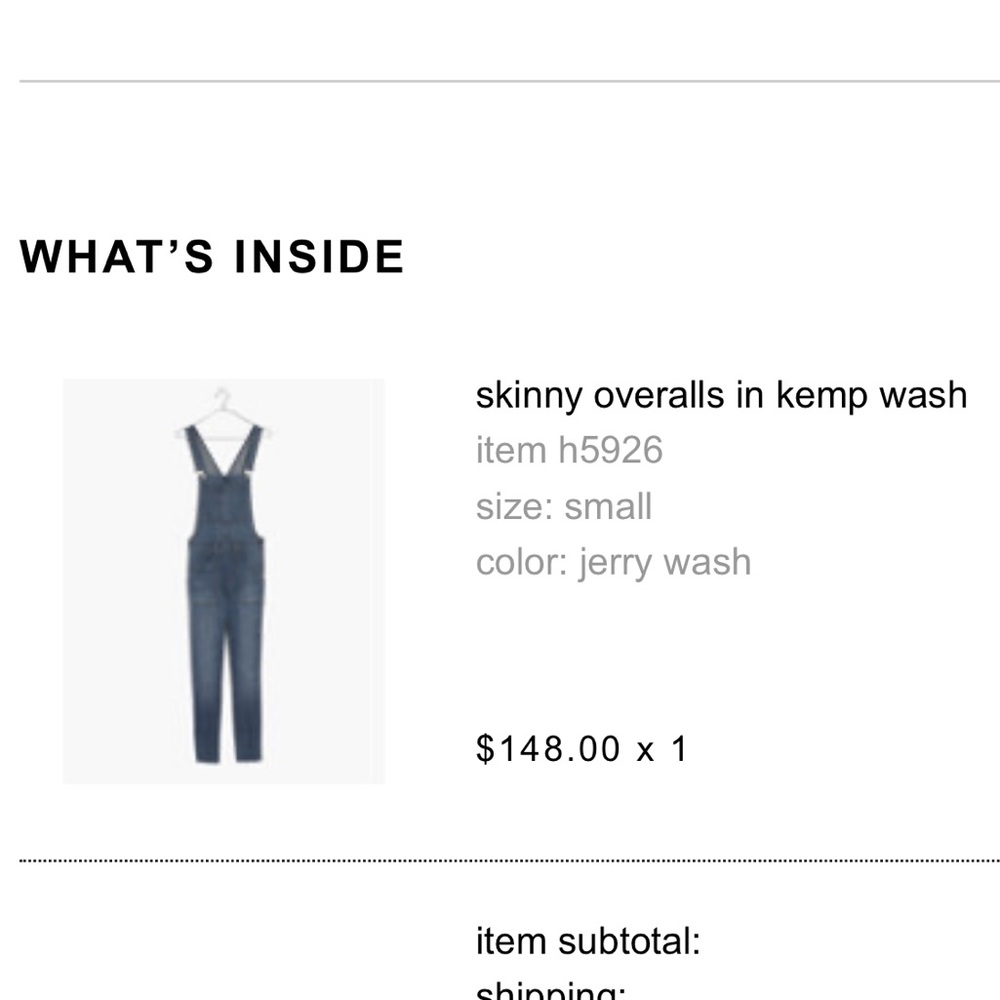 Madewell skinny overalls